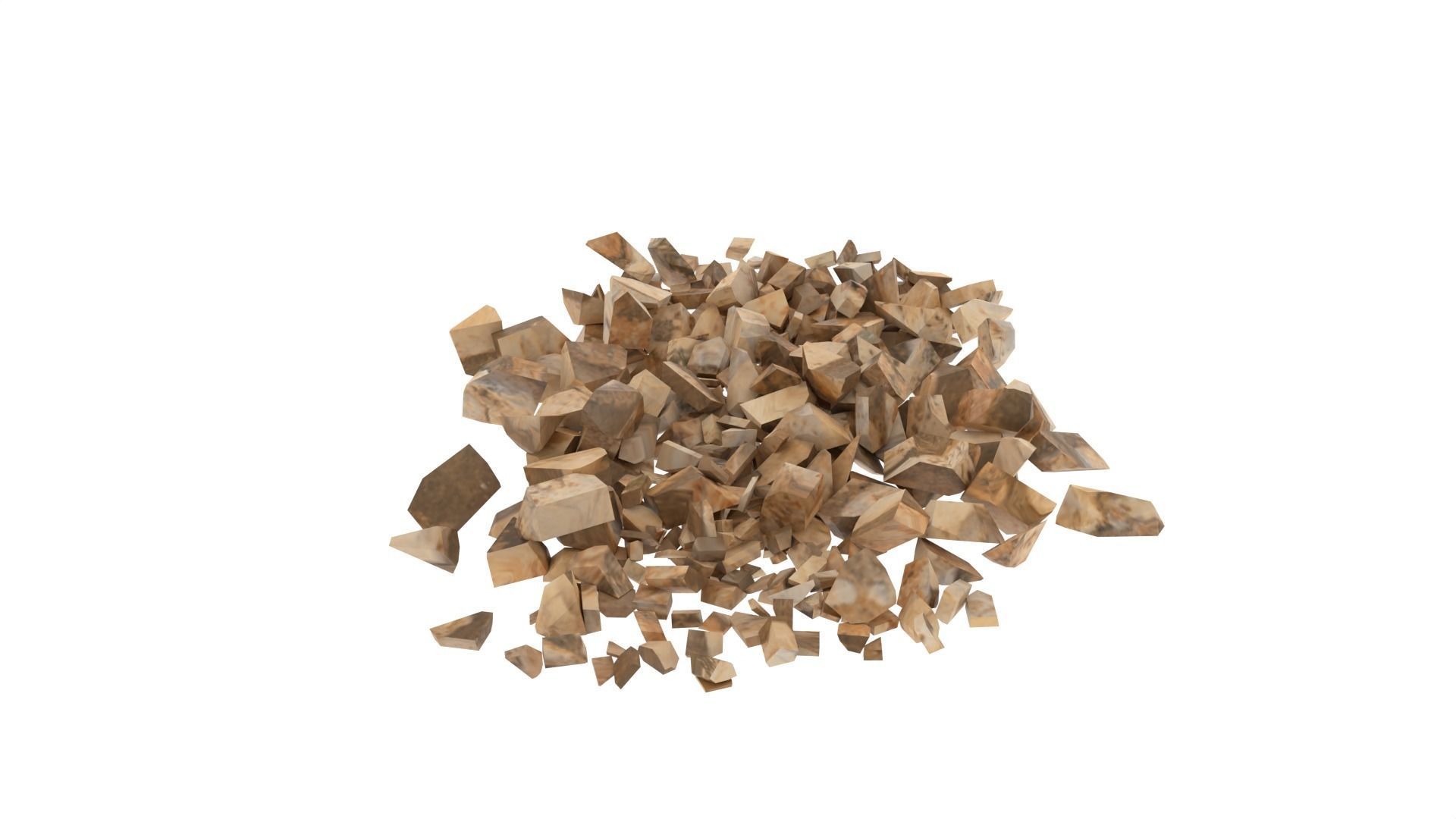 Stone pile of wood chips Low-poly 3D model_1
