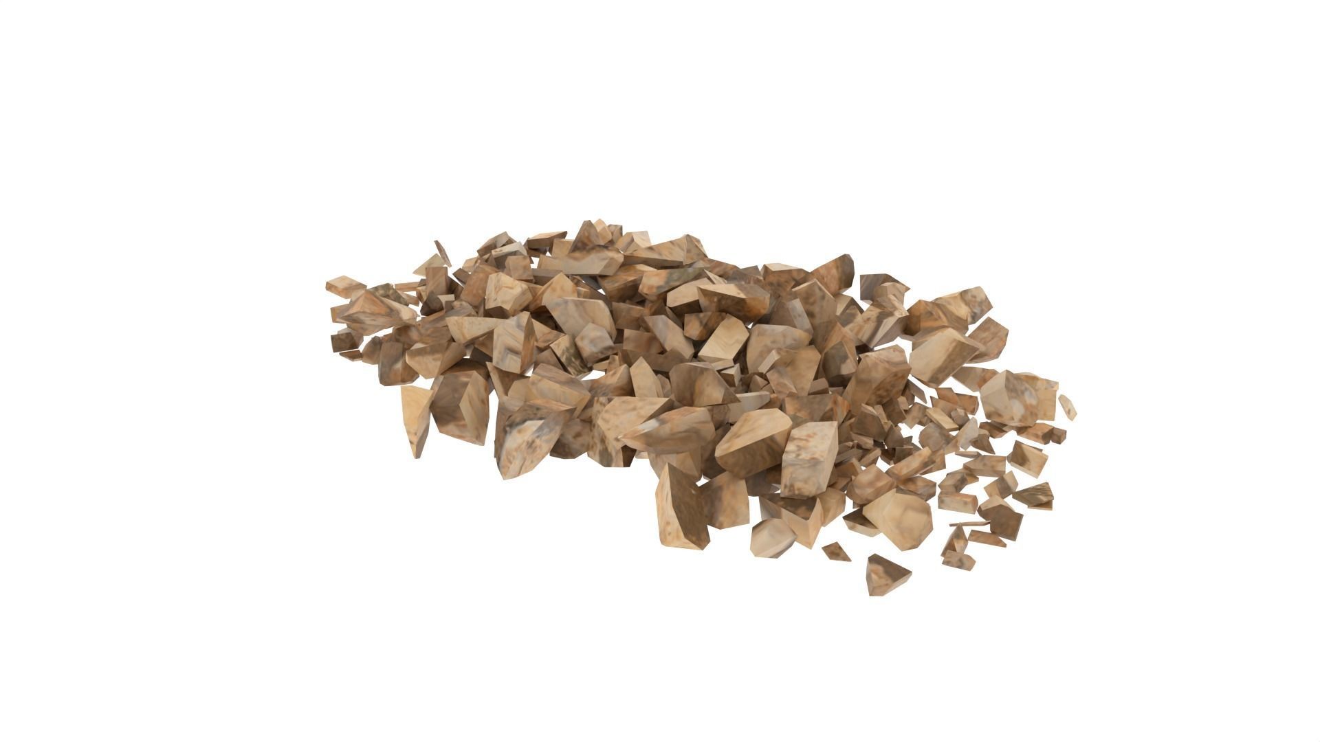 Stone pile of wood chips Low-poly 3D model_2