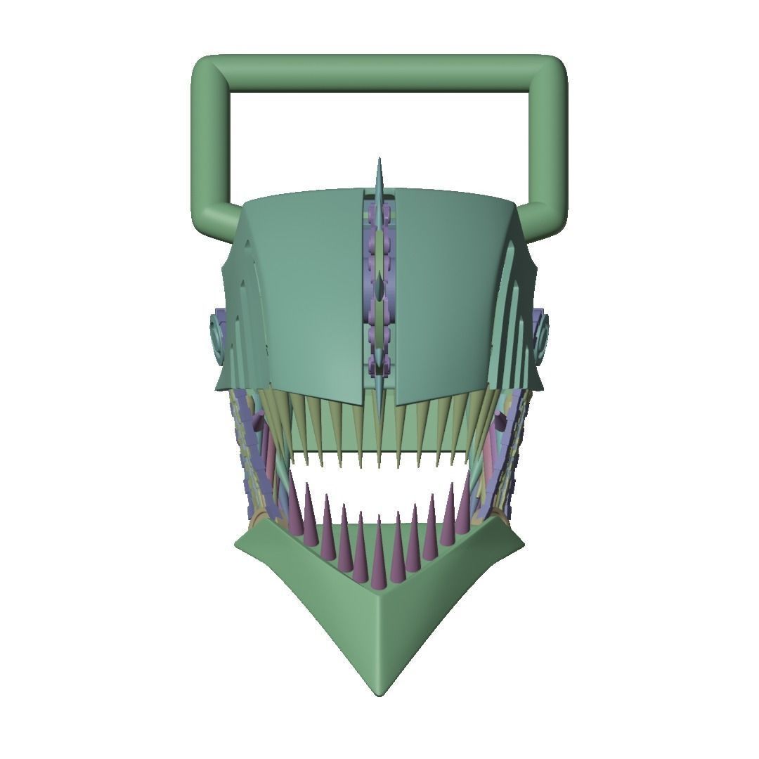 Chainsaw man helmet 3d printable model 3D print model_25