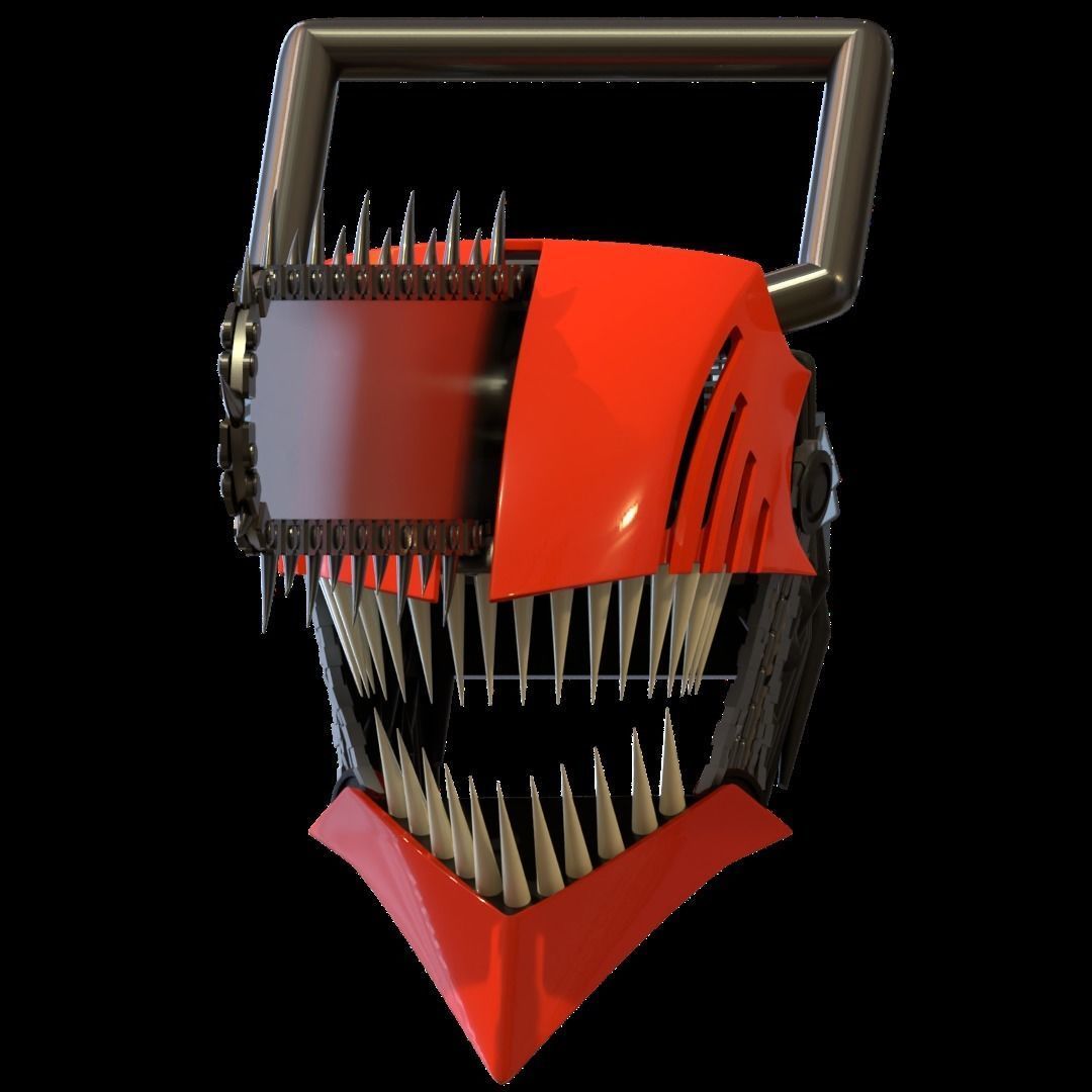 Chainsaw man helmet 3d printable model 3D print model_15