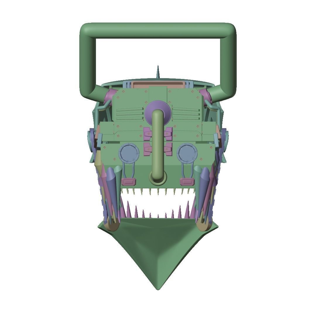 Chainsaw man helmet 3d printable model 3D print model_24