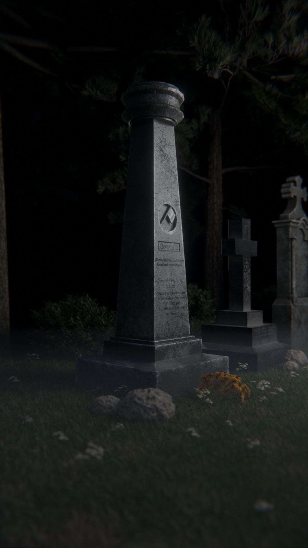Low Poly Cemetery Prop Collection for Environment Design Low-poly 3D model_35