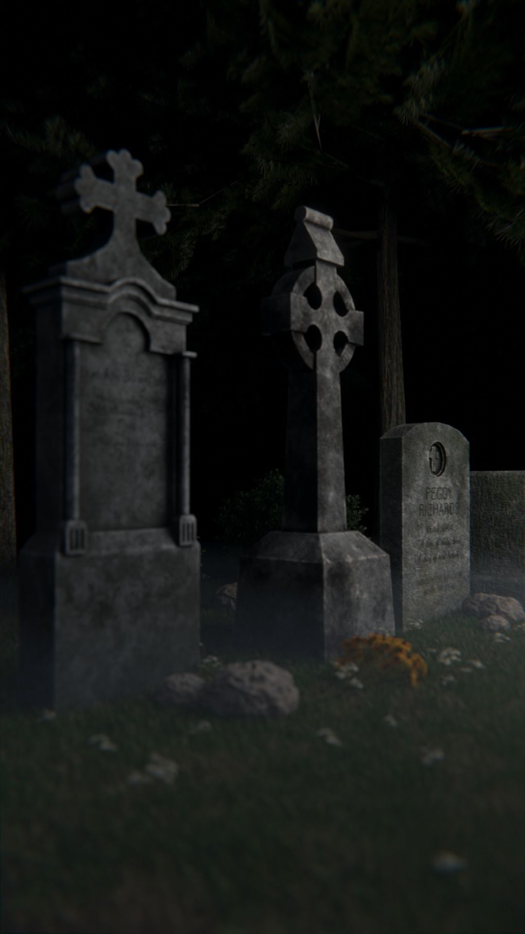 Low Poly Cemetery Prop Collection for Environment Design Low-poly 3D model_36