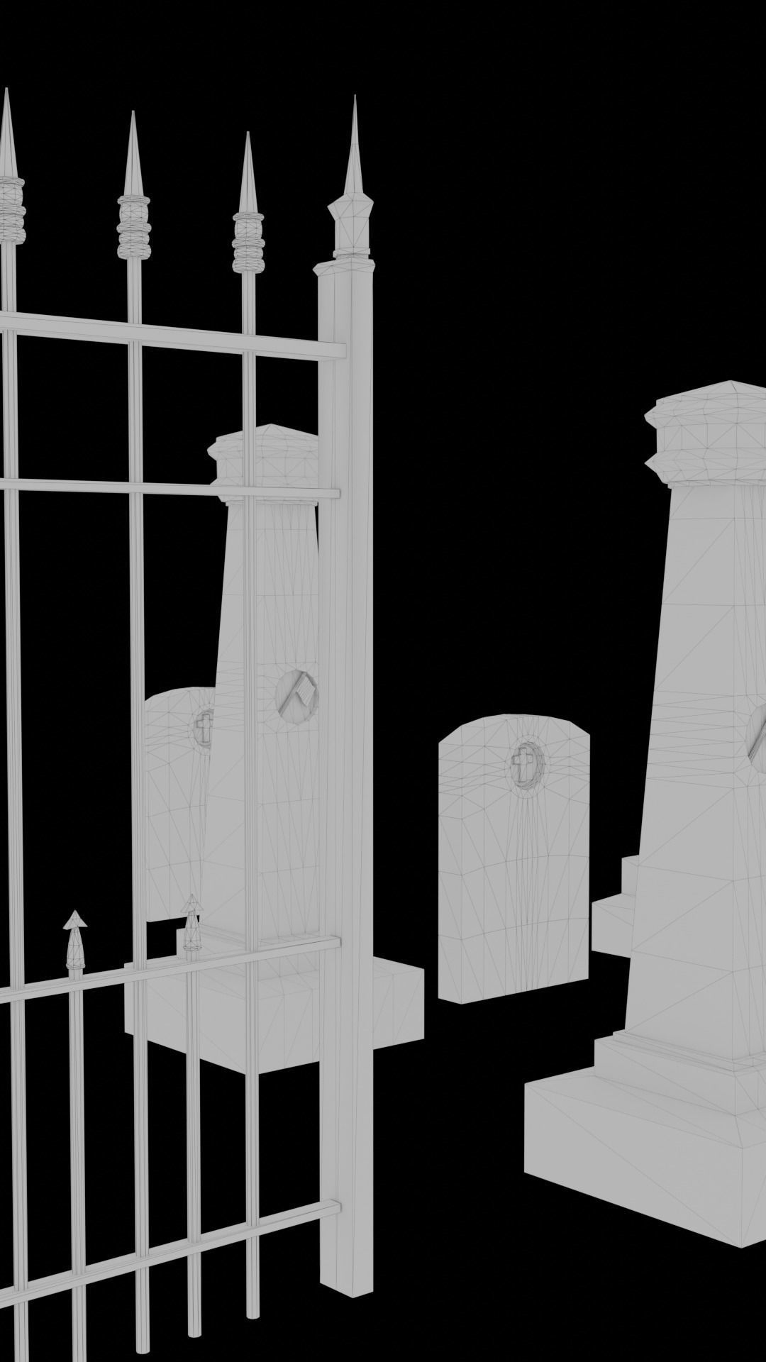 Low Poly Cemetery Prop Collection for Environment Design Low-poly 3D model_41