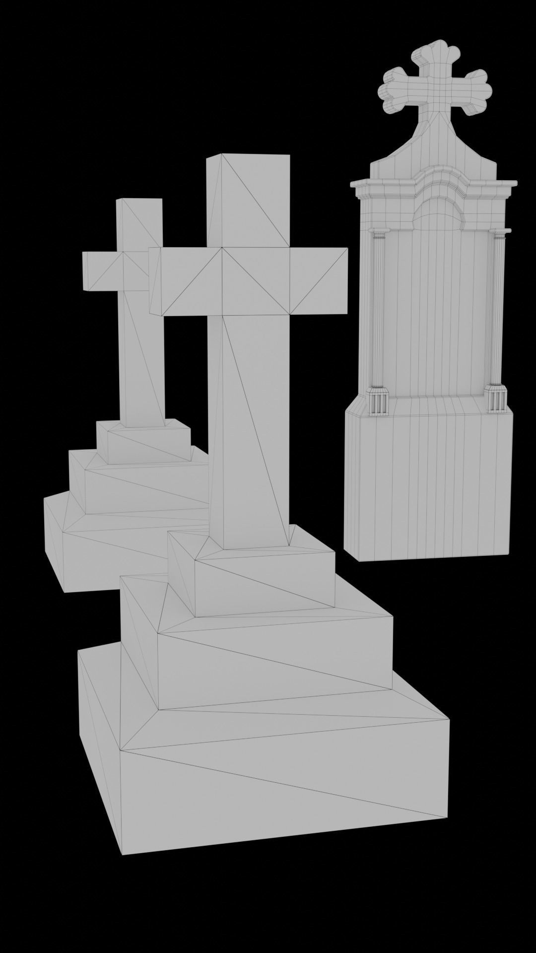 Low Poly Cemetery Prop Collection for Environment Design Low-poly 3D model_46