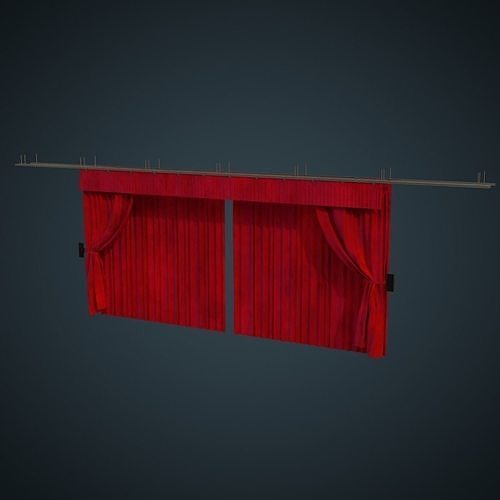Curtain 1A Low-poly 3D model