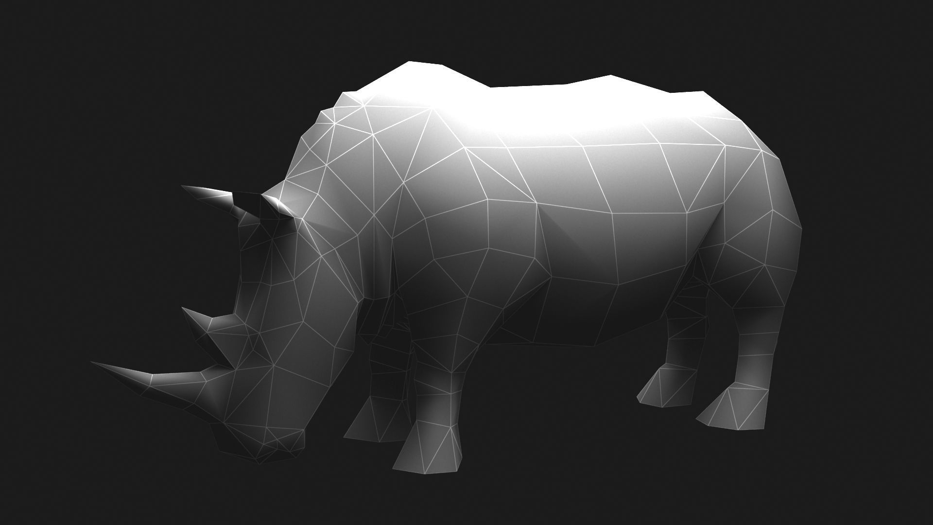 low-poly animated rhinoceros rhino Low-poly 3D model_9