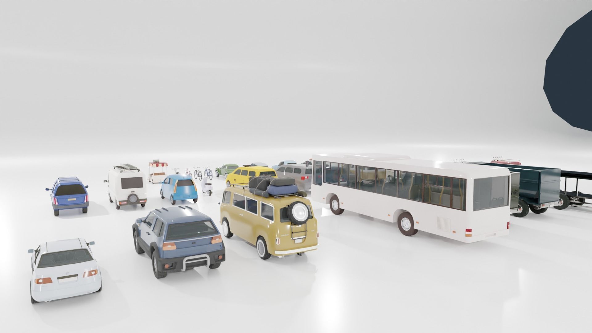 Low poly vehicle set car parking Low-poly 3D model_9