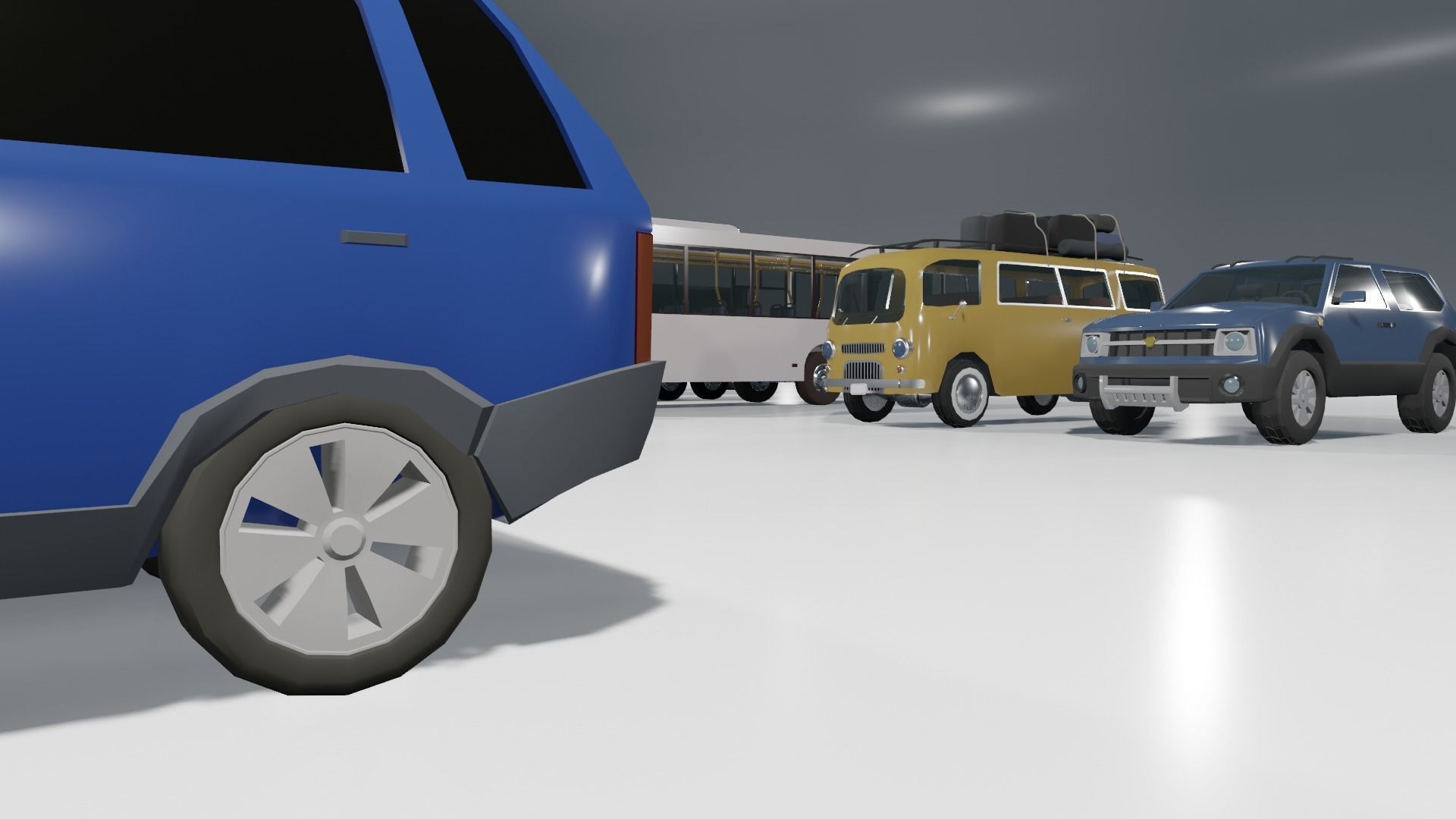 Low poly vehicle set car parking Low-poly 3D model_22