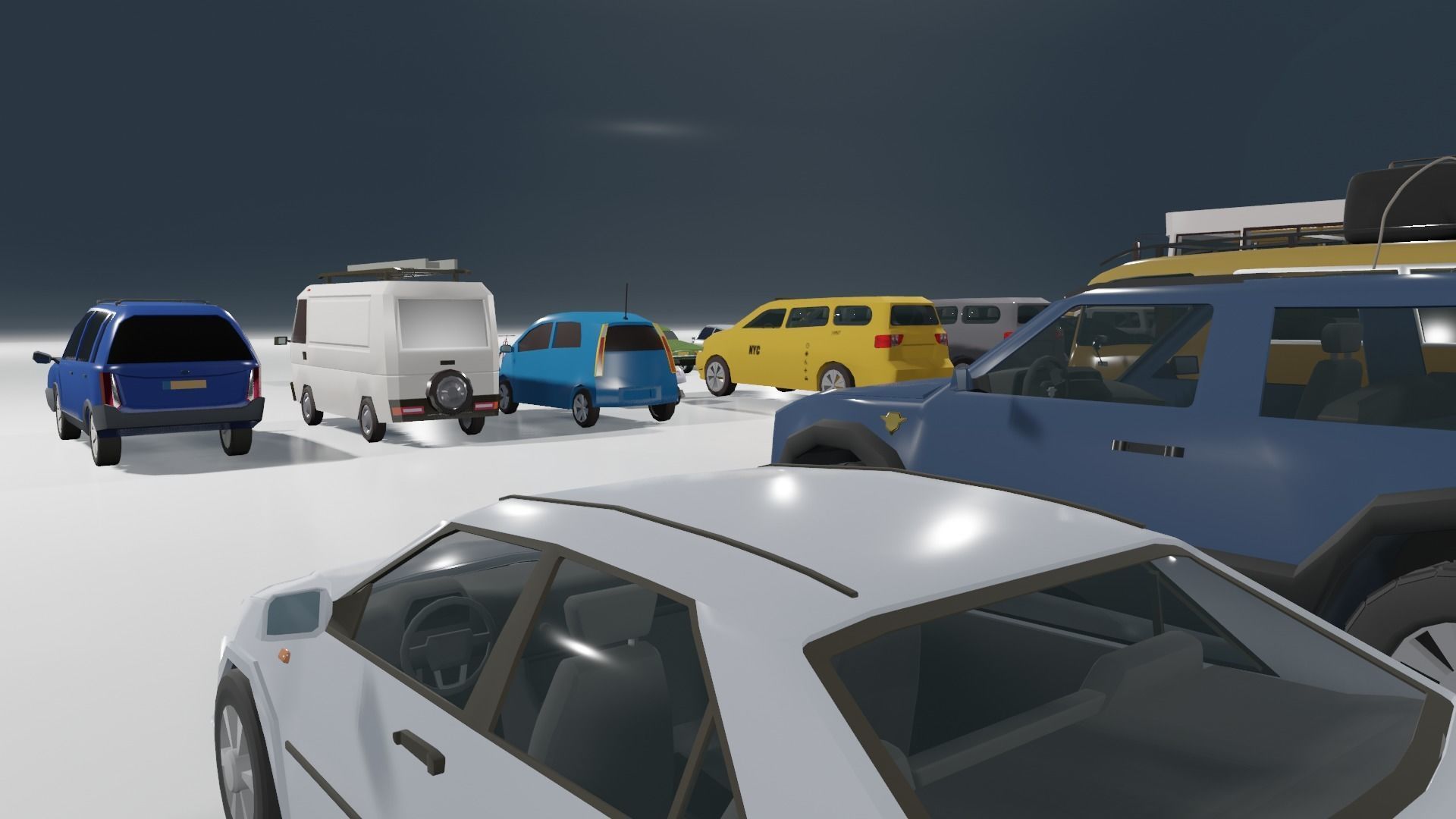 Low poly vehicle set car parking Low-poly 3D model_17