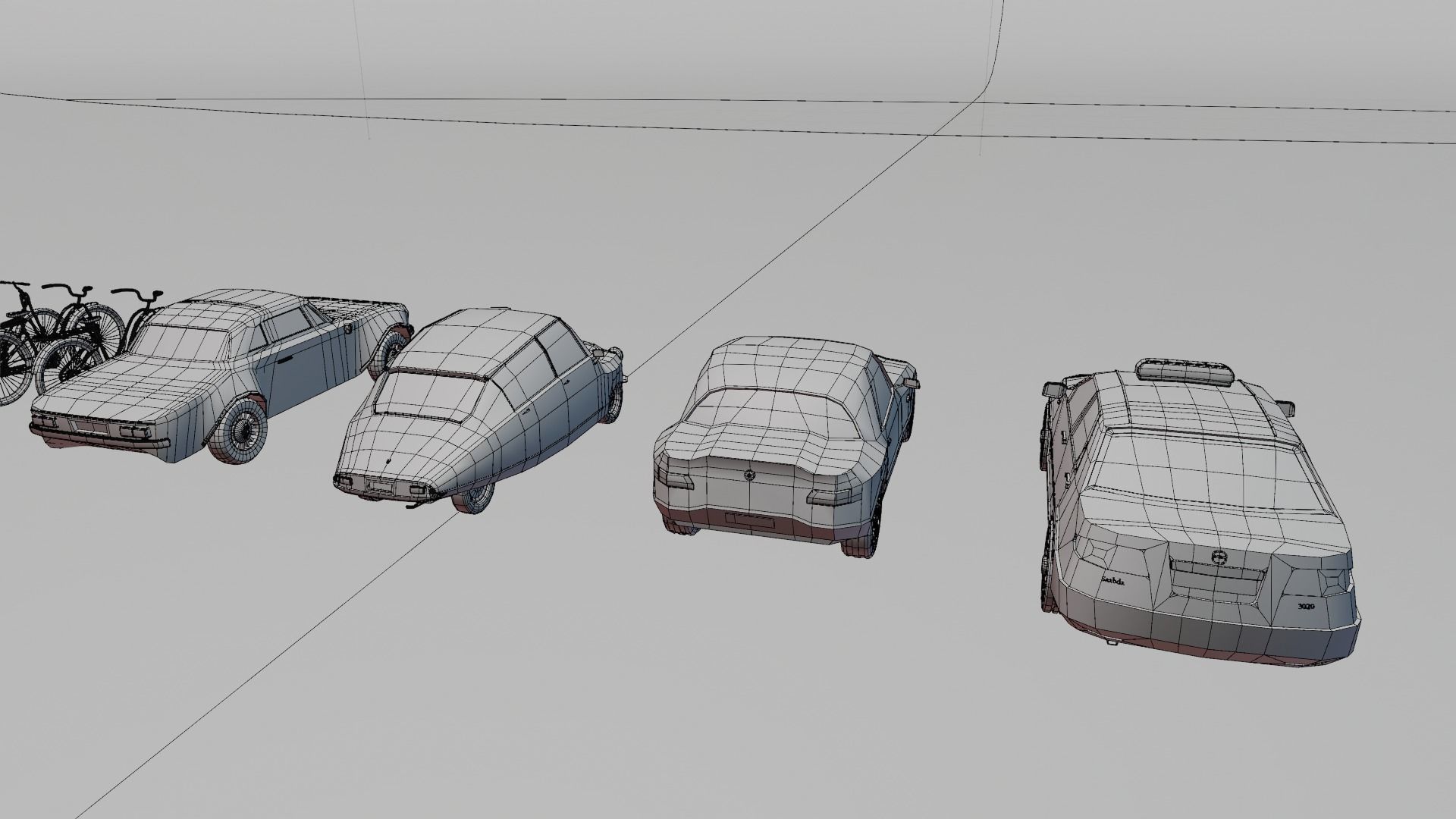 Low poly vehicle set car parking Low-poly 3D model_28