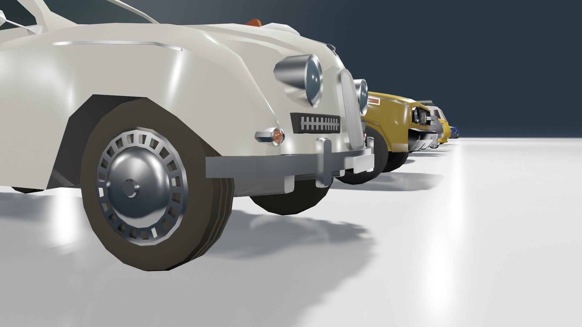 Low poly vehicle set car parking Low-poly 3D model_20