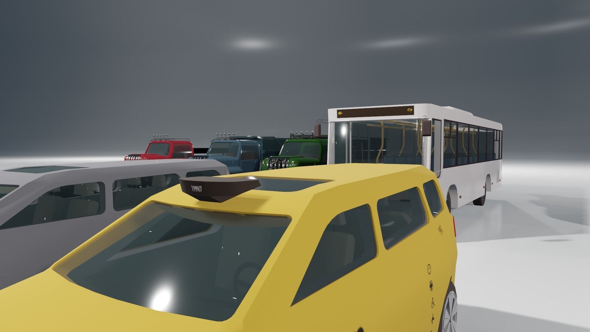 Low poly vehicle set car parking Low-poly 3D model_18