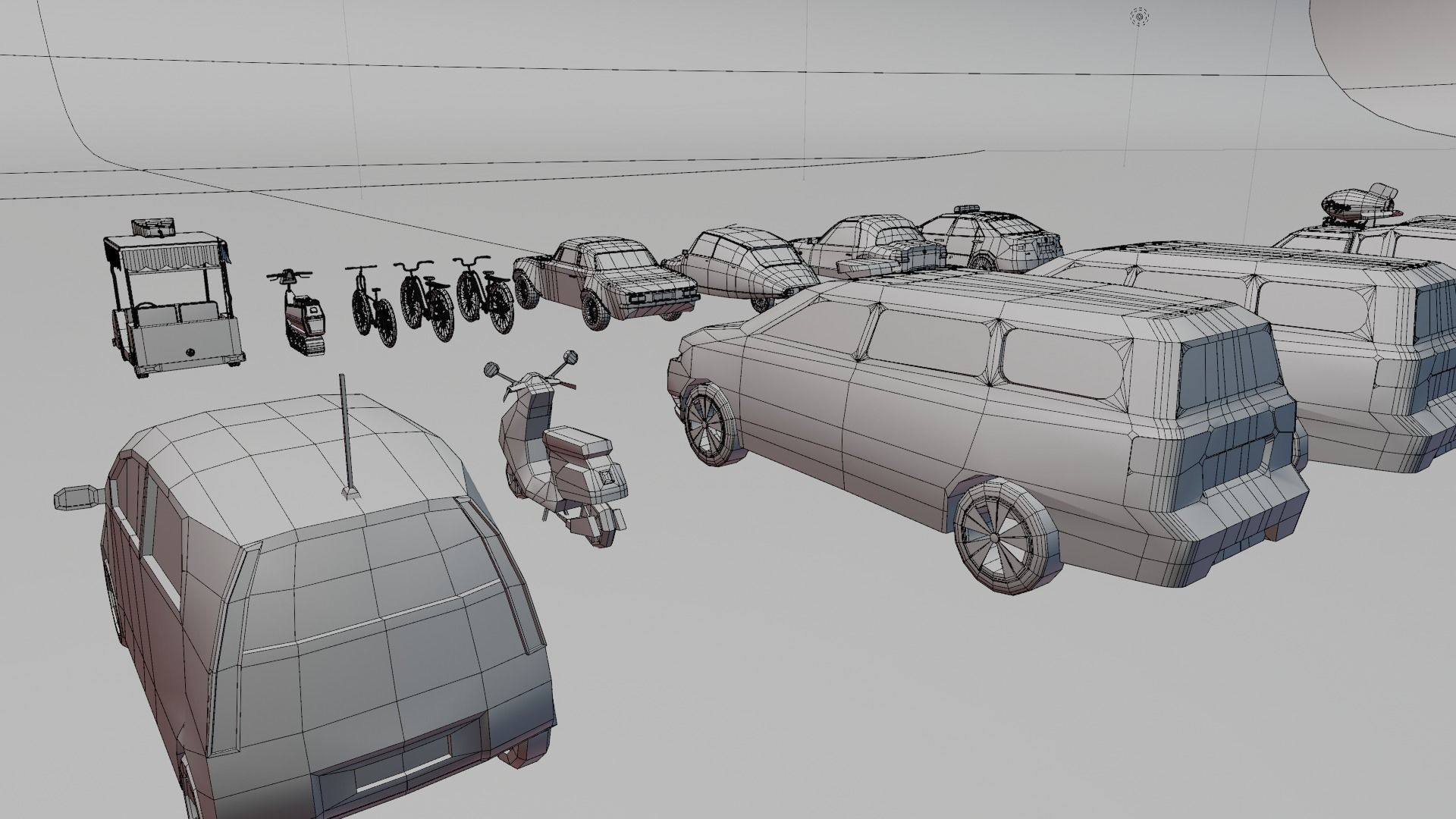 Low poly vehicle set car parking Low-poly 3D model_27
