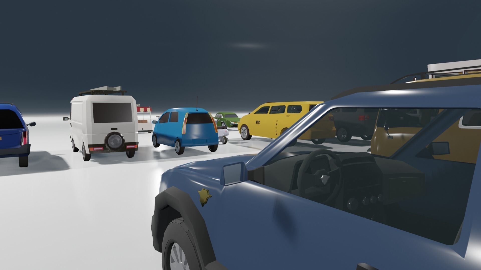 Low poly vehicle set car parking Low-poly 3D model_16