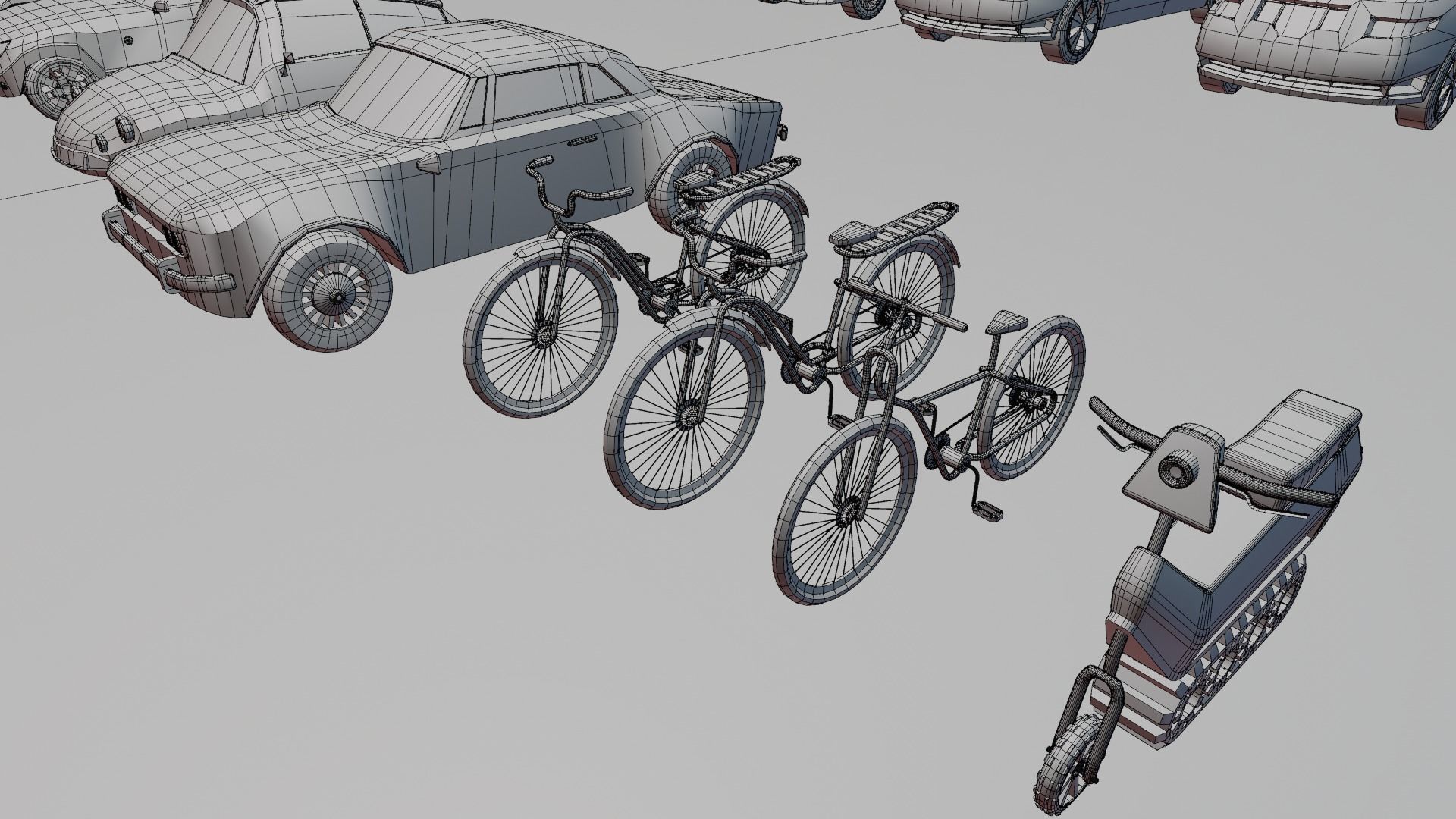 Low poly vehicle set car parking Low-poly 3D model_29