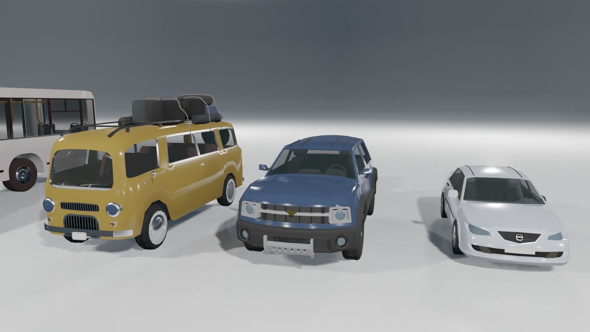 Low poly vehicle set car parking Low-poly 3D model_12