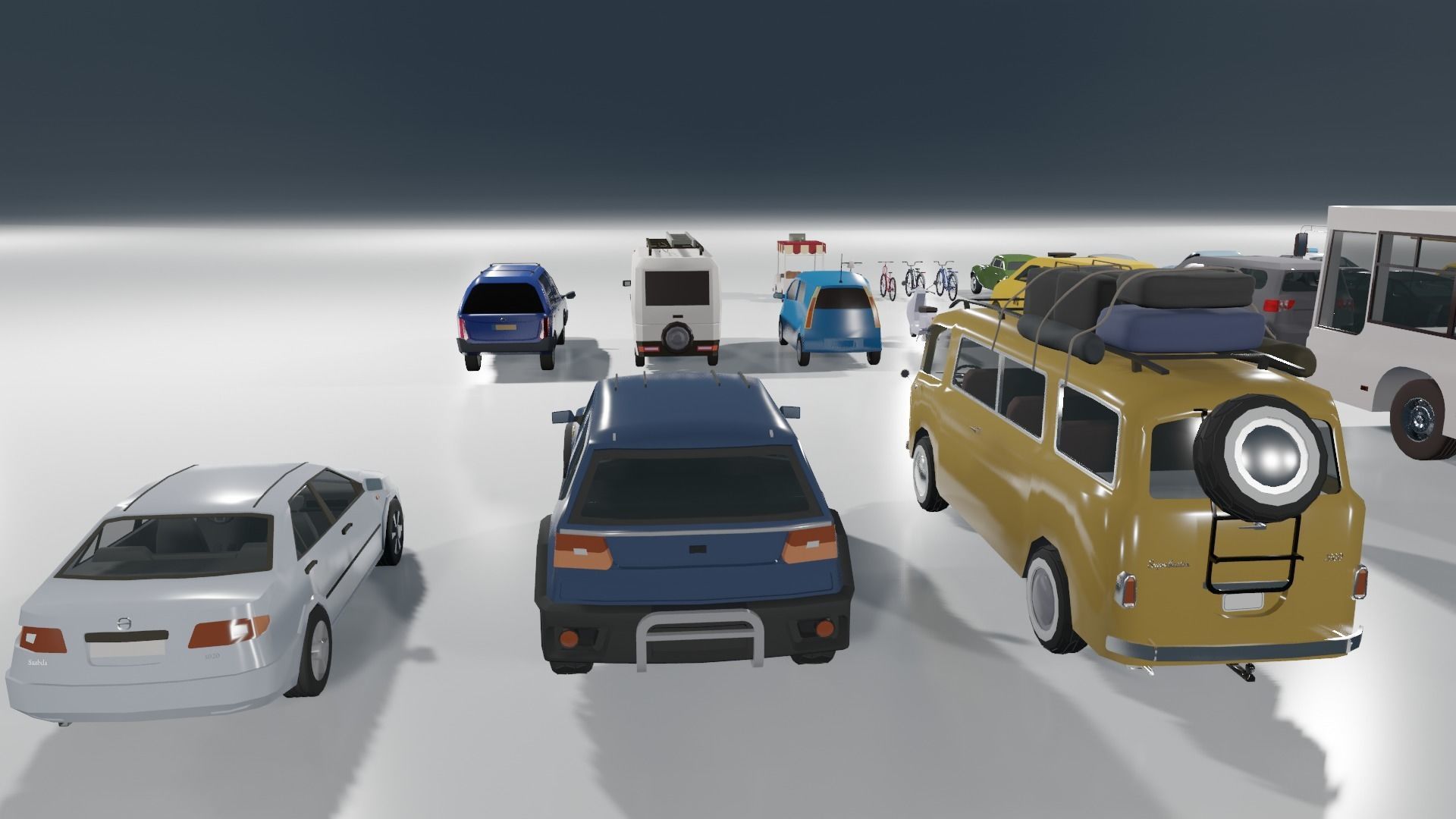 Low poly vehicle set car parking Low-poly 3D model_14