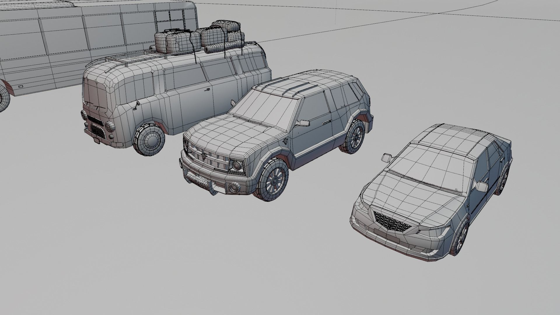 Low poly vehicle set car parking Low-poly 3D model_32