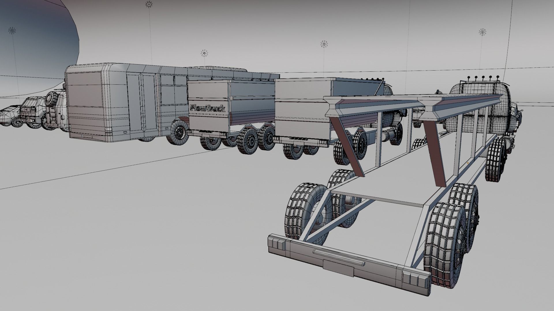 Low poly vehicle set car parking Low-poly 3D model_35