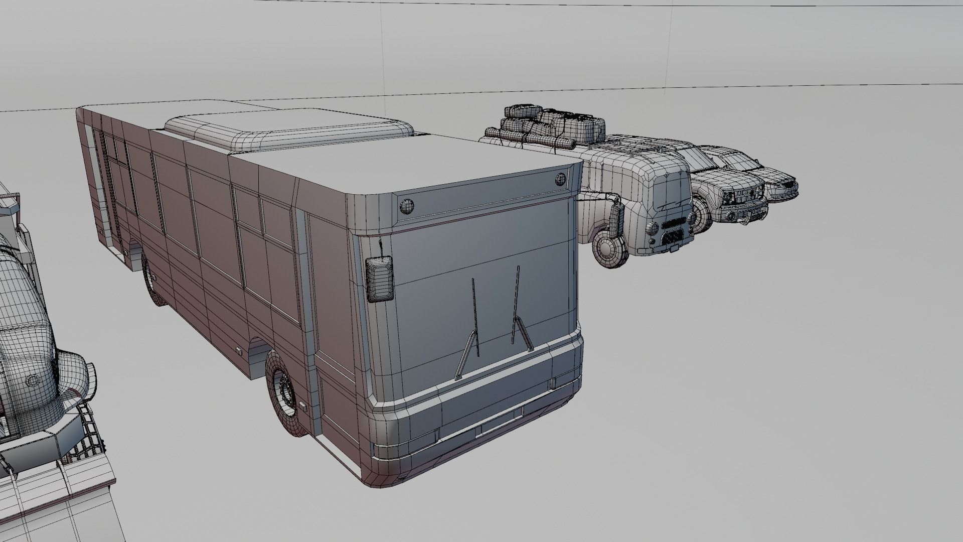 Low poly vehicle set car parking Low-poly 3D model_33