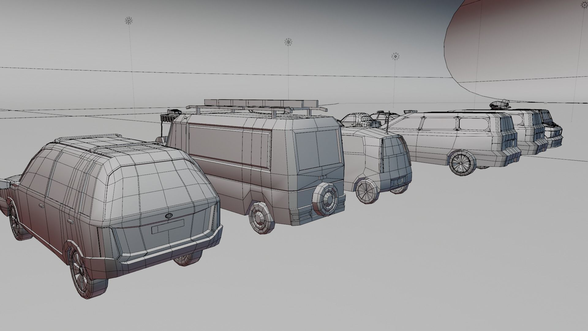 Low poly vehicle set car parking Low-poly 3D model_25