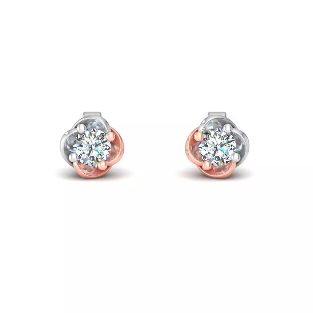 Solitaire Women Stud Earring 3dm STL OBJ FBX Renders Details 3D print model