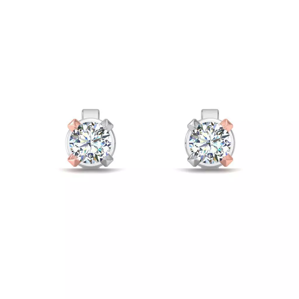 Solitaire Women Stud Earring 3dm STL OBJ FBX Renders Details 3D print model
