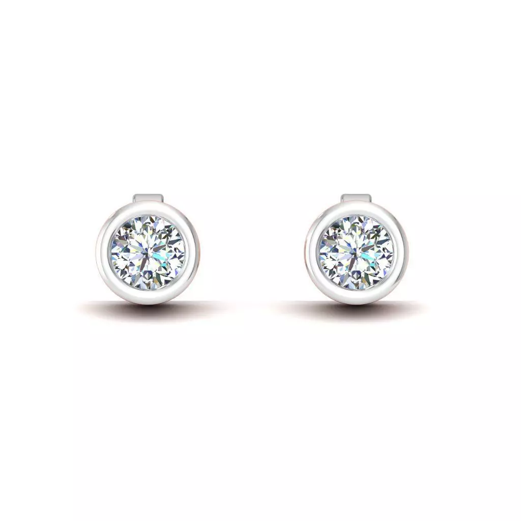 Solitaire Women Stud Earring 3dm STL OBJ FBX Renders Details 3D print model