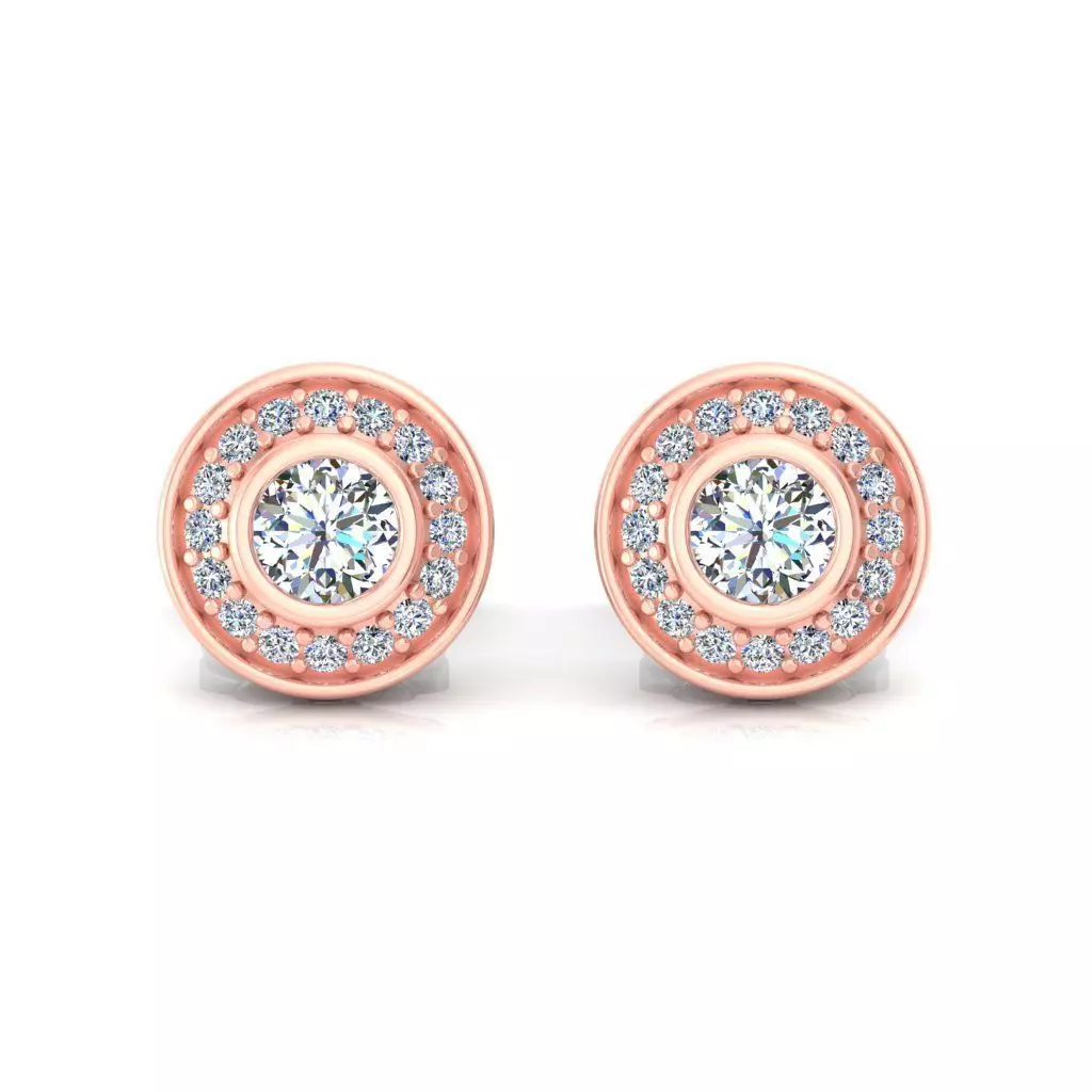 Solitaire Women Stud Earring 3dm STL OBJ FBX Renders Details 3D print model
