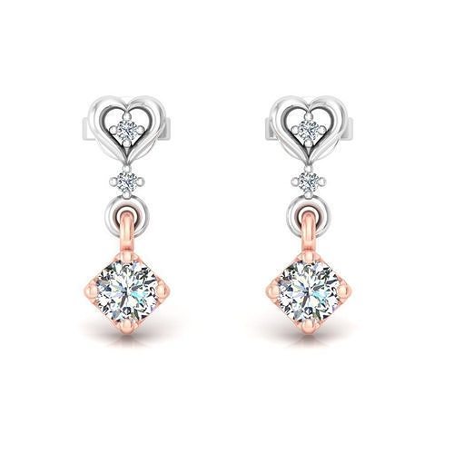 Solitaire Women Drop Earring 3dm STL OBJ FBX Renders Details 3D print model