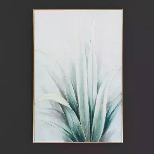 Pictures320 painting of agave plant on wall Low-poly 3D model
