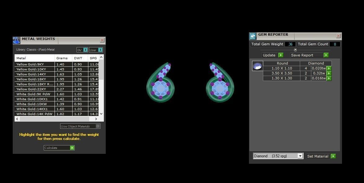 Solitaire Women Earring 3dm STL OBJ FBX Renders Details 3D print model_4