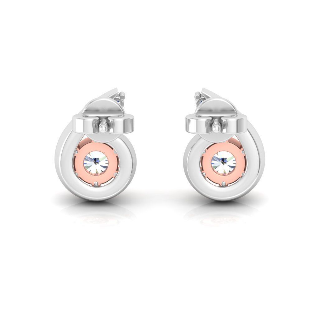 Solitaire Women Earring 3dm STL OBJ FBX Renders Details 3D print model_3