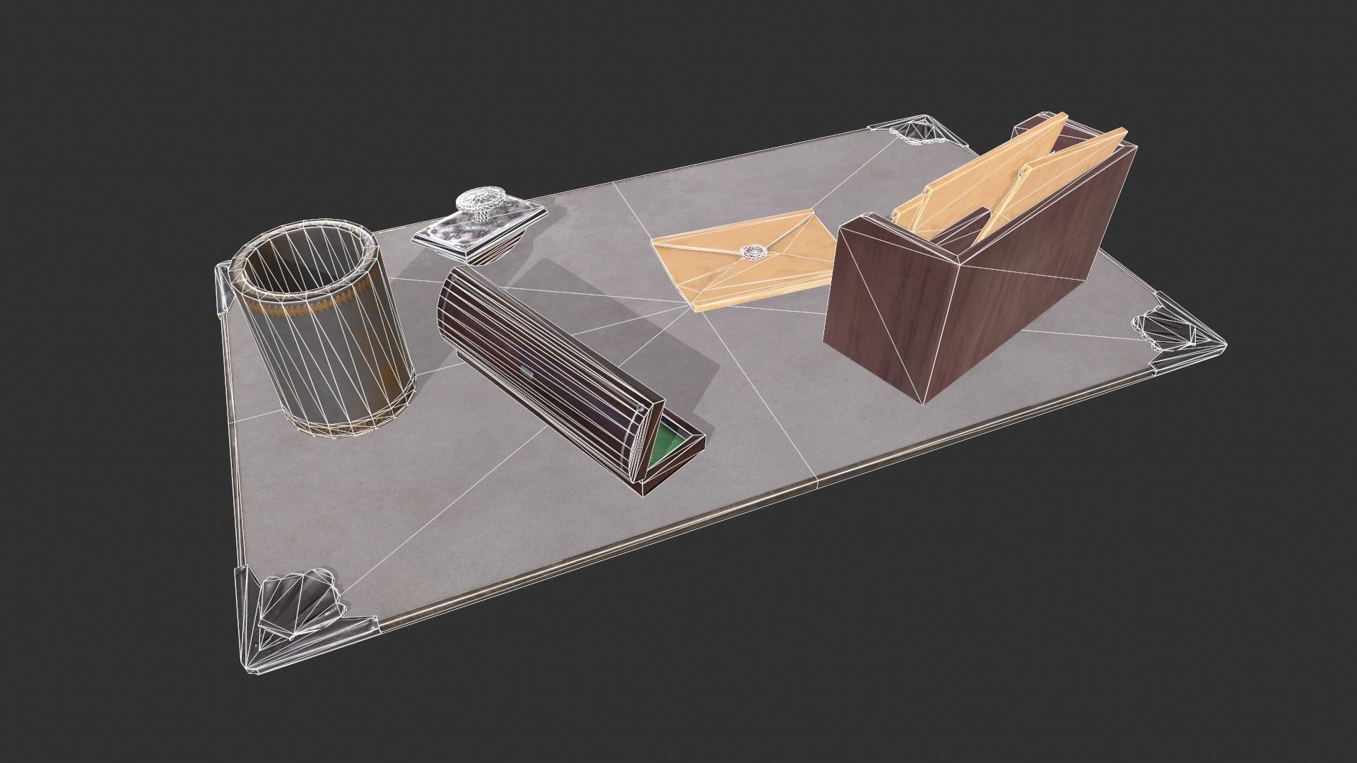 Various Stationery Low-poly 3D model_4