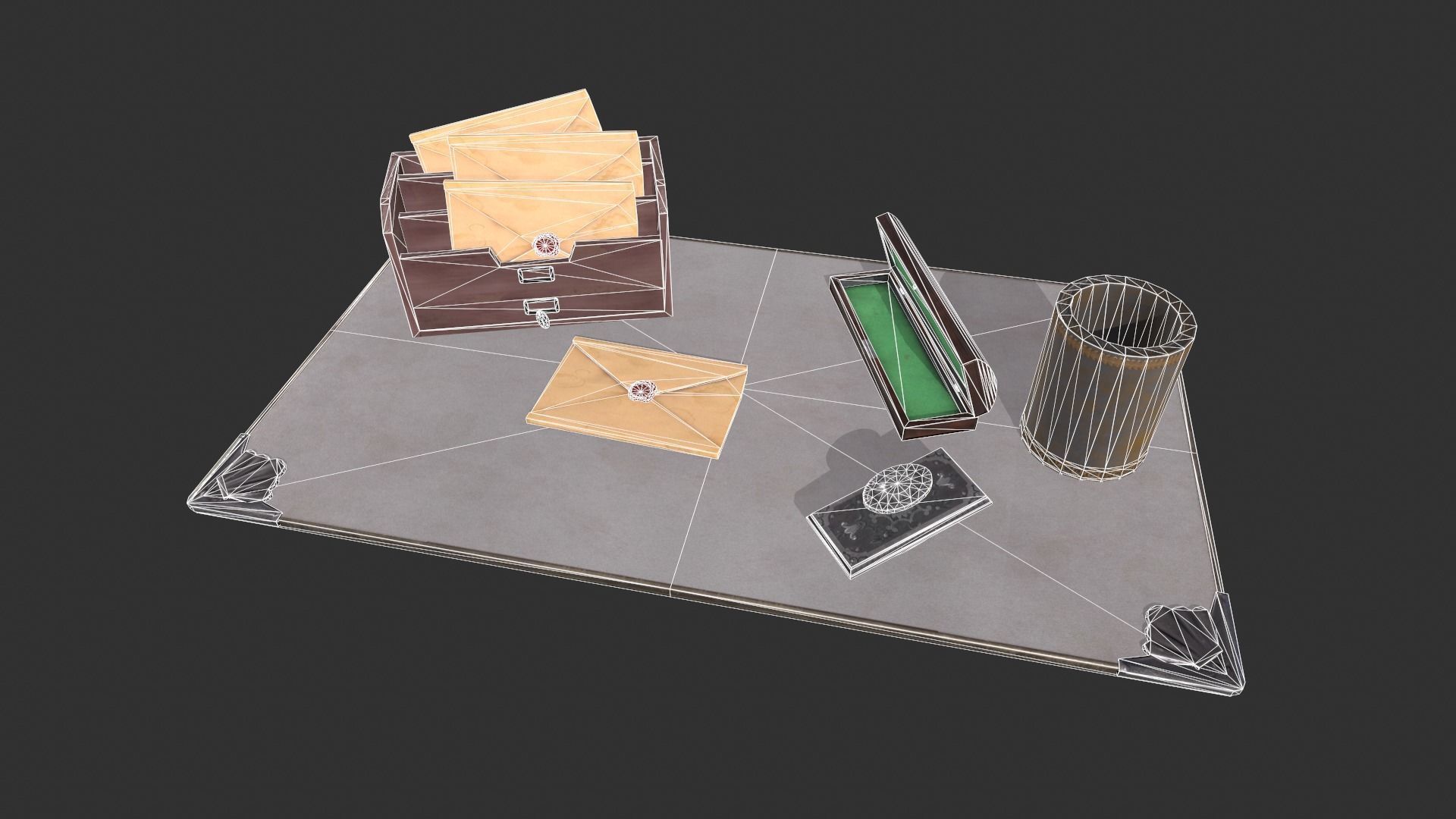 Various Stationery Low-poly 3D model_2