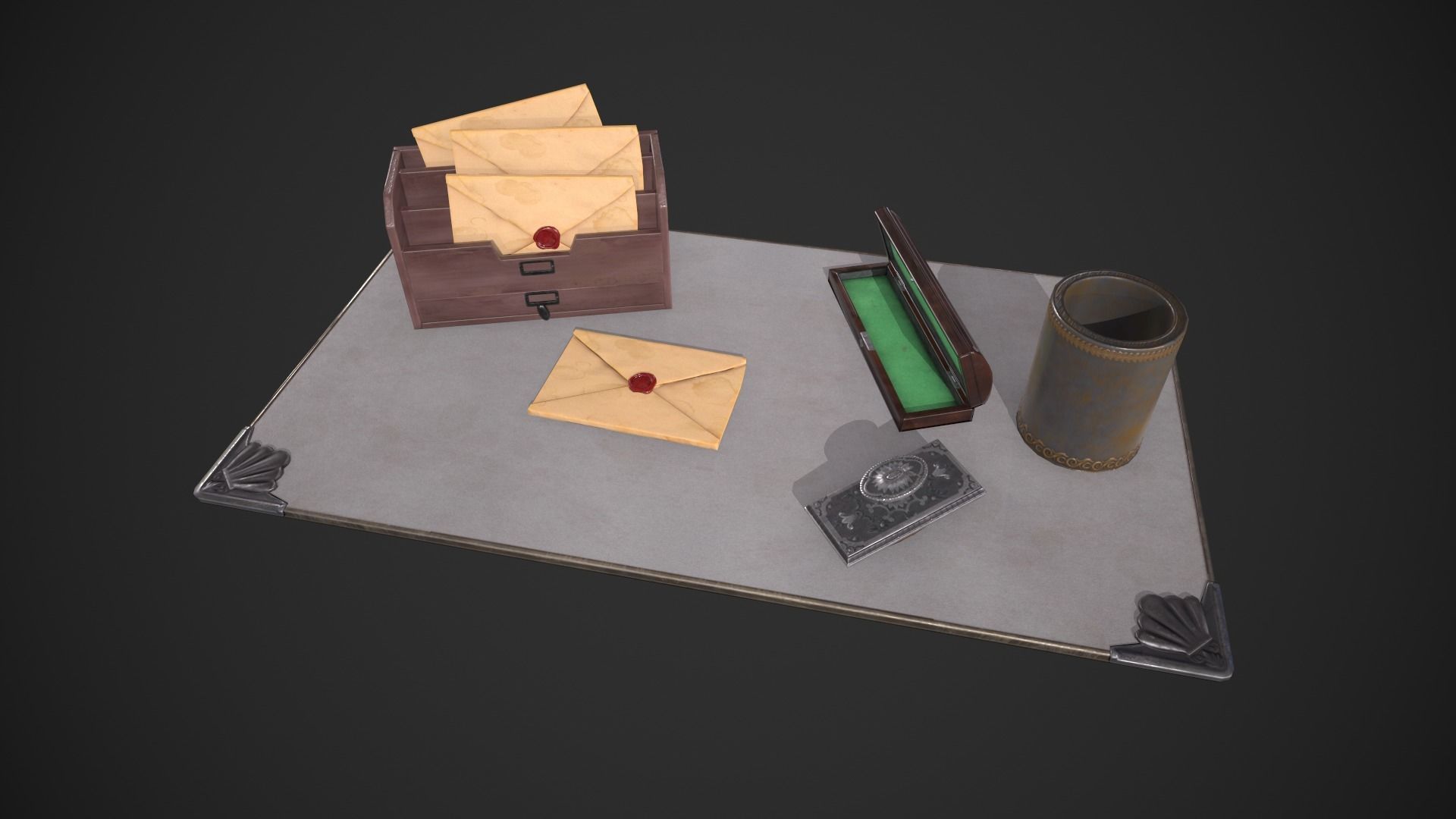Various Stationery Low-poly 3D model_1