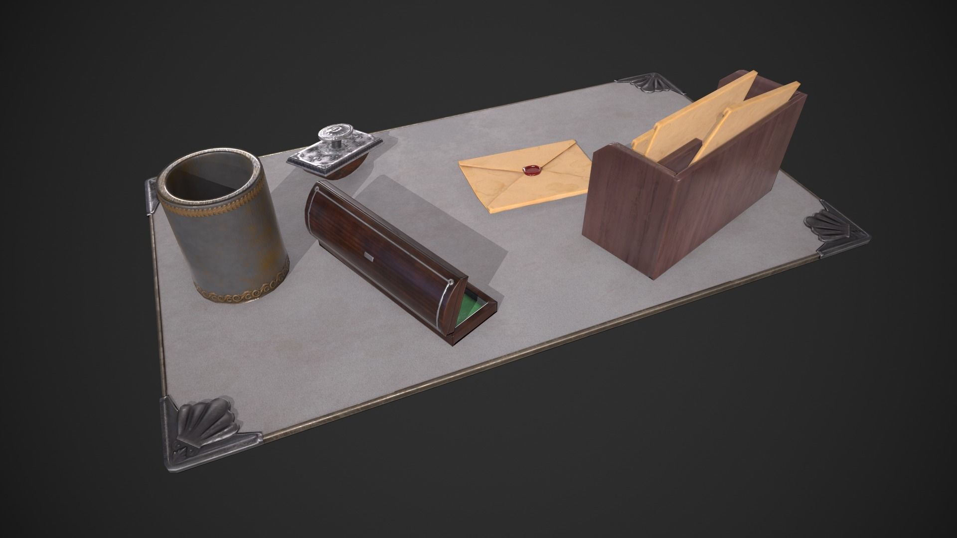Various Stationery Low-poly 3D model_3