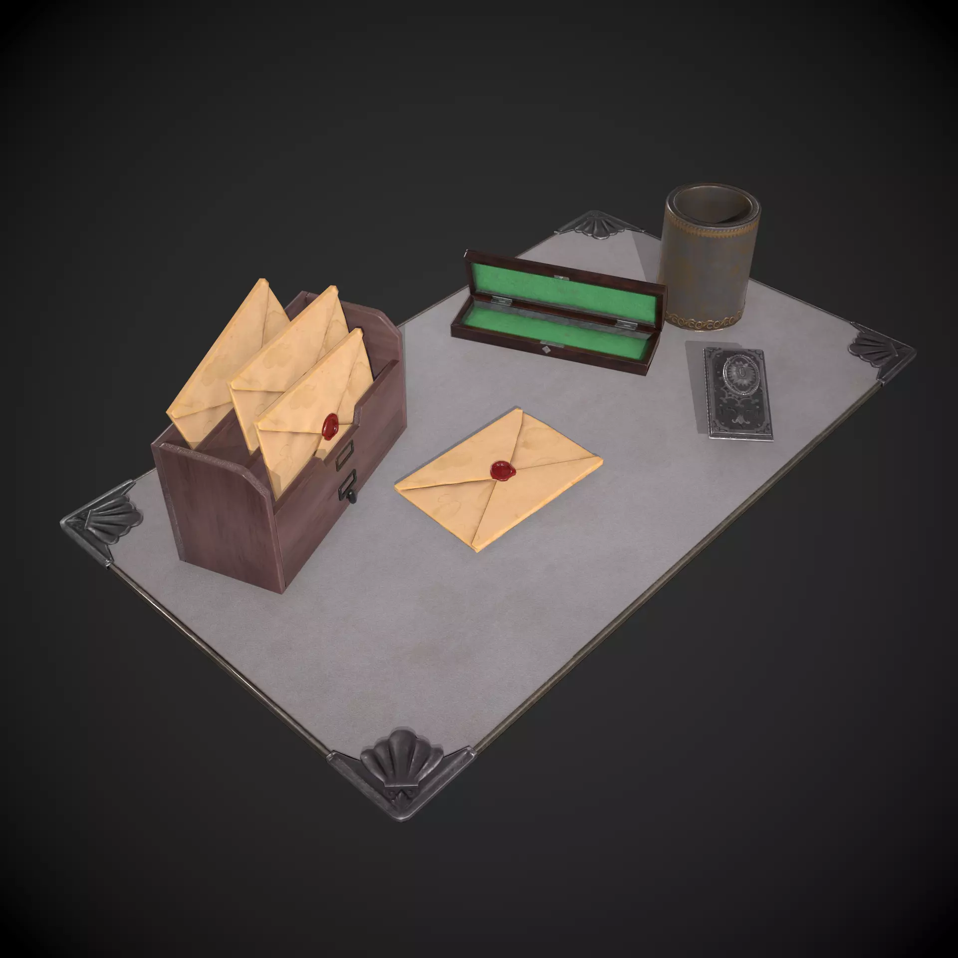 Various Stationery Low-poly 3D model_0