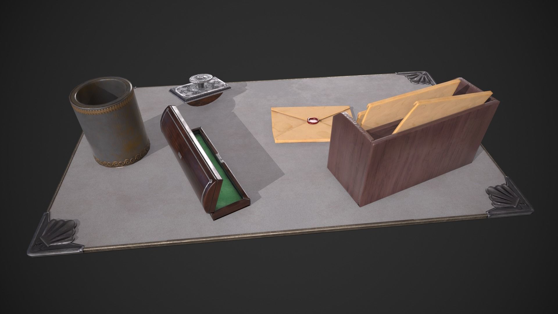 Various Stationery Low-poly 3D model_13