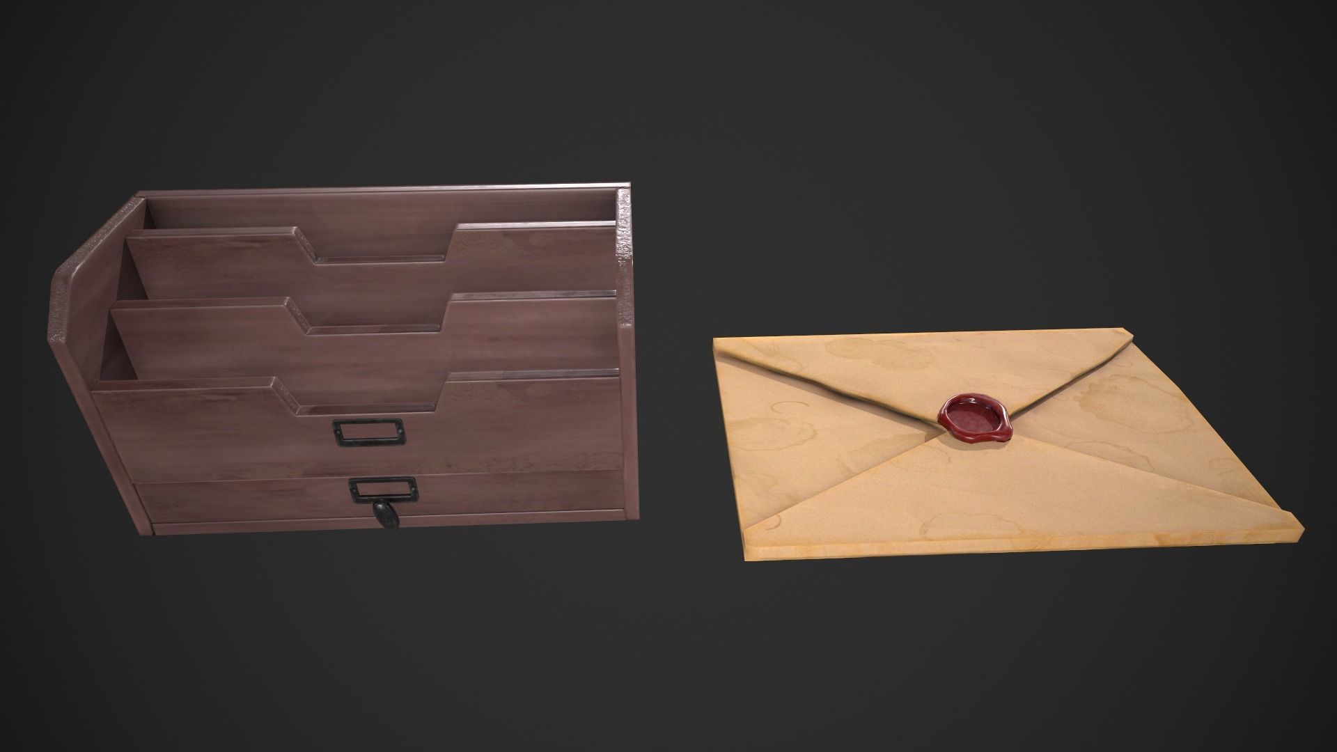Various Stationery Low-poly 3D model_7