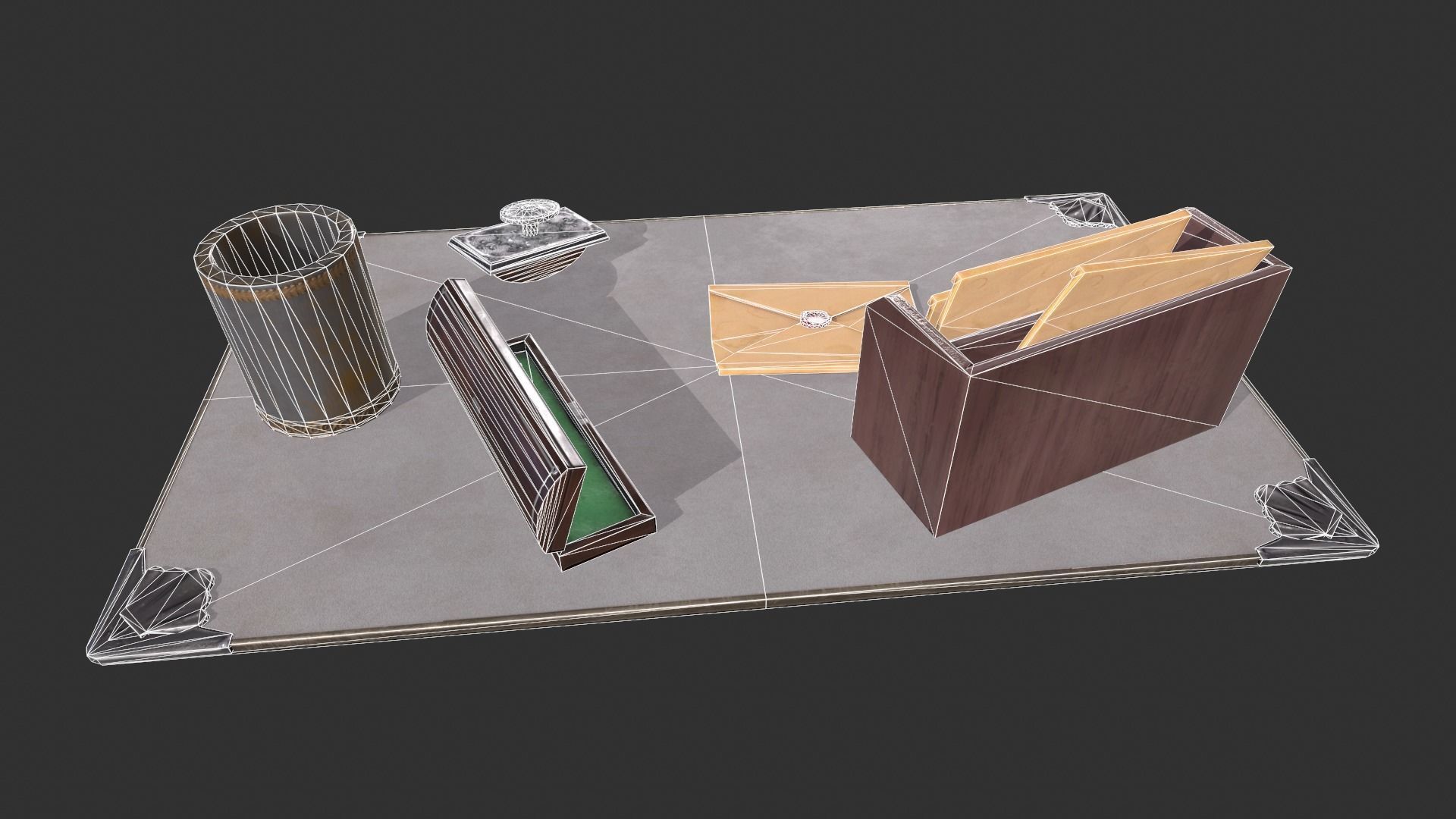 Various Stationery Low-poly 3D model_14