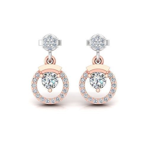 Solitaire Women Drop Earring 3dm STL OBJ FBX Renders Details 3D print model