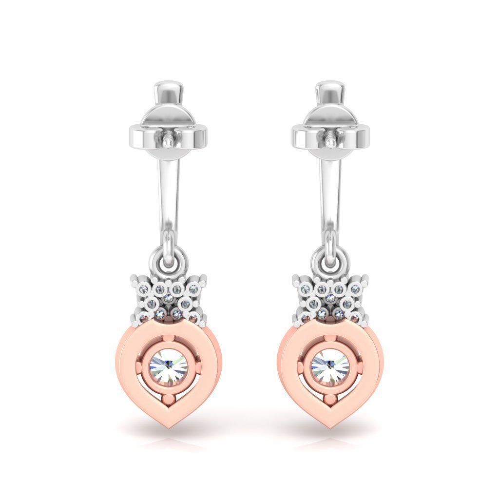 Solitaire Women Drop Earring 3dm STL OBJ FBX Renders Details 3D print model_3