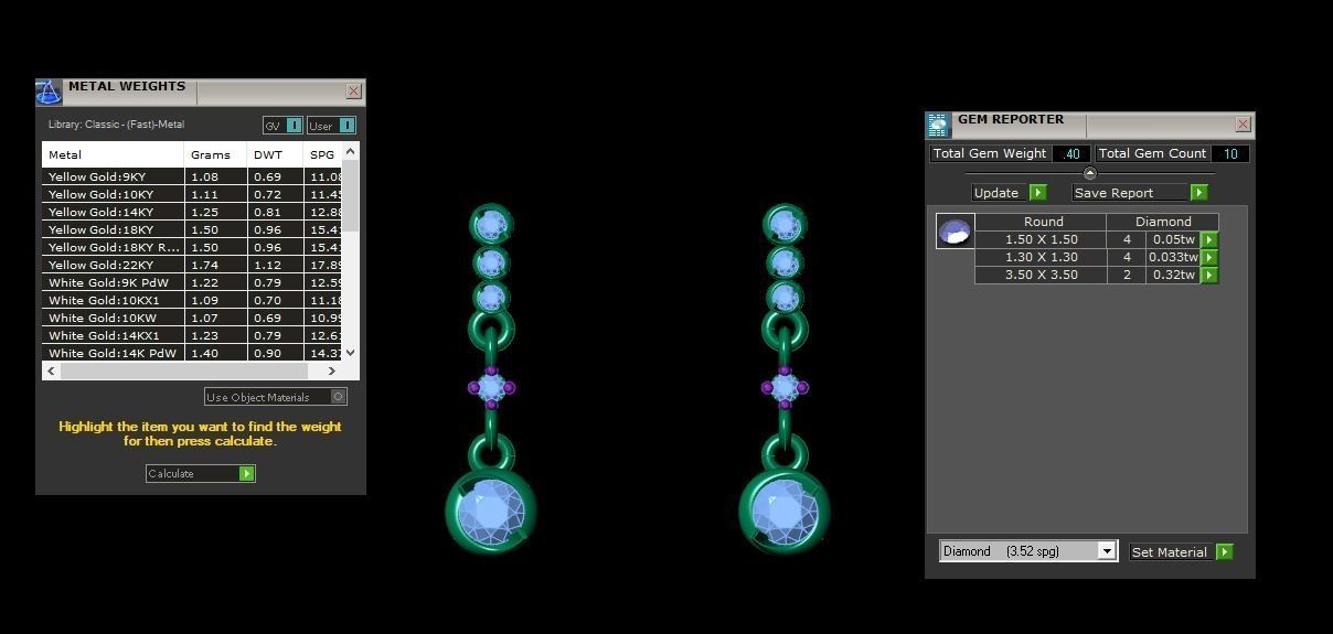 Solitaire Women Drop Earring 3dm STL OBJ FBX Renders Details 3D print model_4