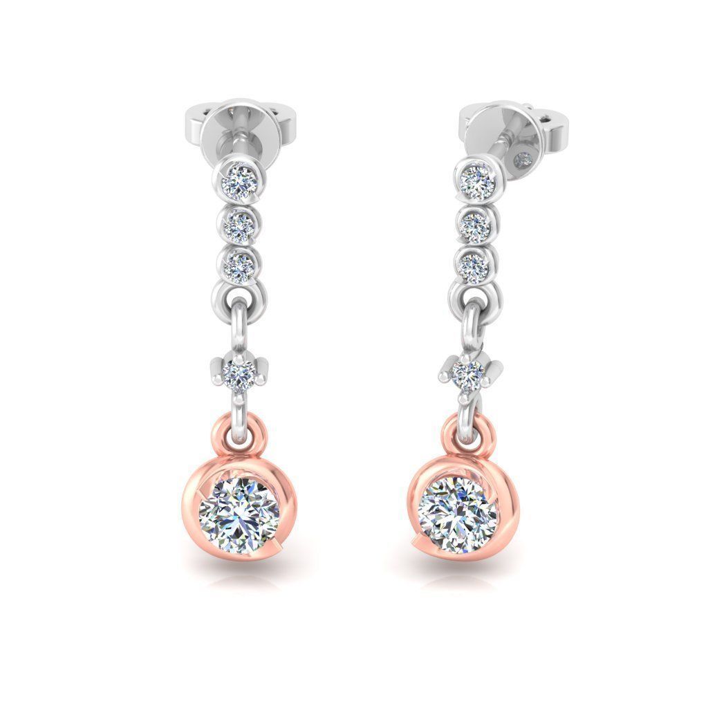 Solitaire Women Drop Earring 3dm STL OBJ FBX Renders Details 3D print model_1