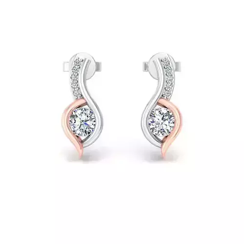 Solitaire Women Drop Earring 3dm STL OBJ FBX Renders Details