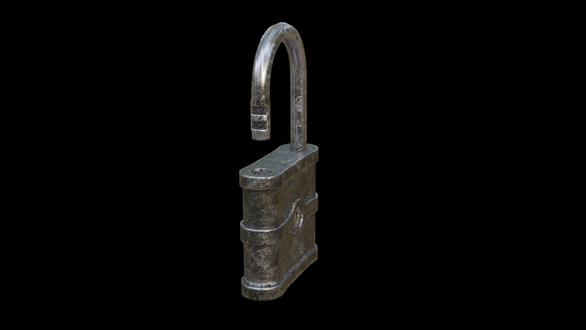 Old Padlock Low-poly 3D model_26