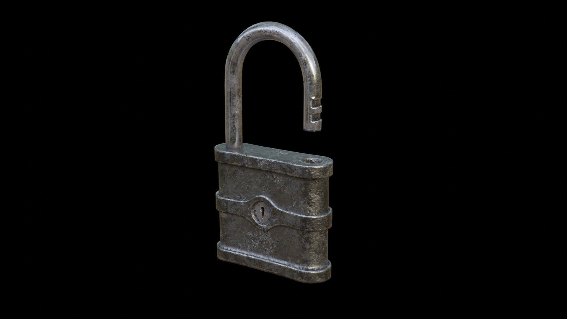 Old Padlock Low-poly 3D model_4