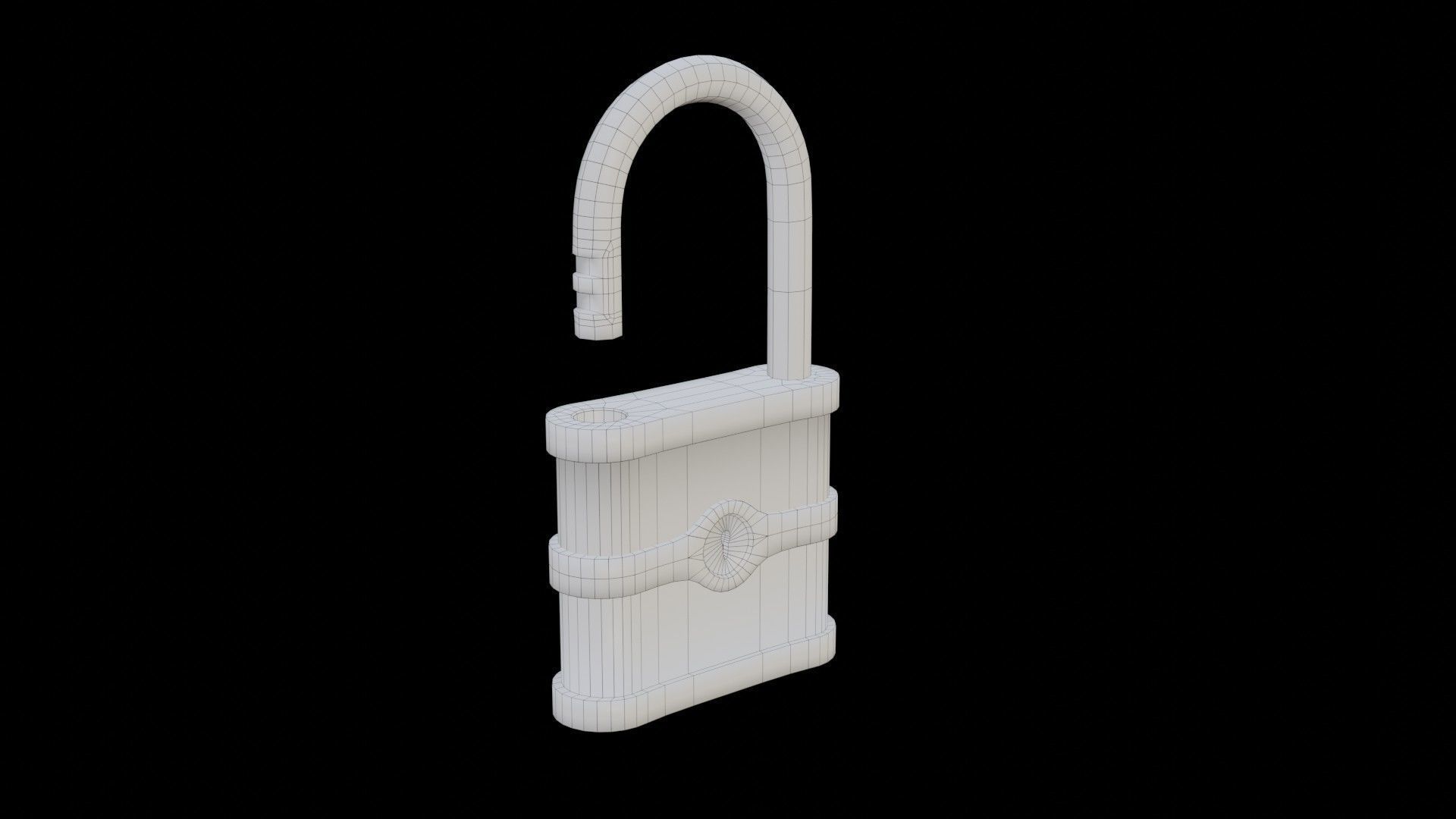 Old Padlock Low-poly 3D model_14